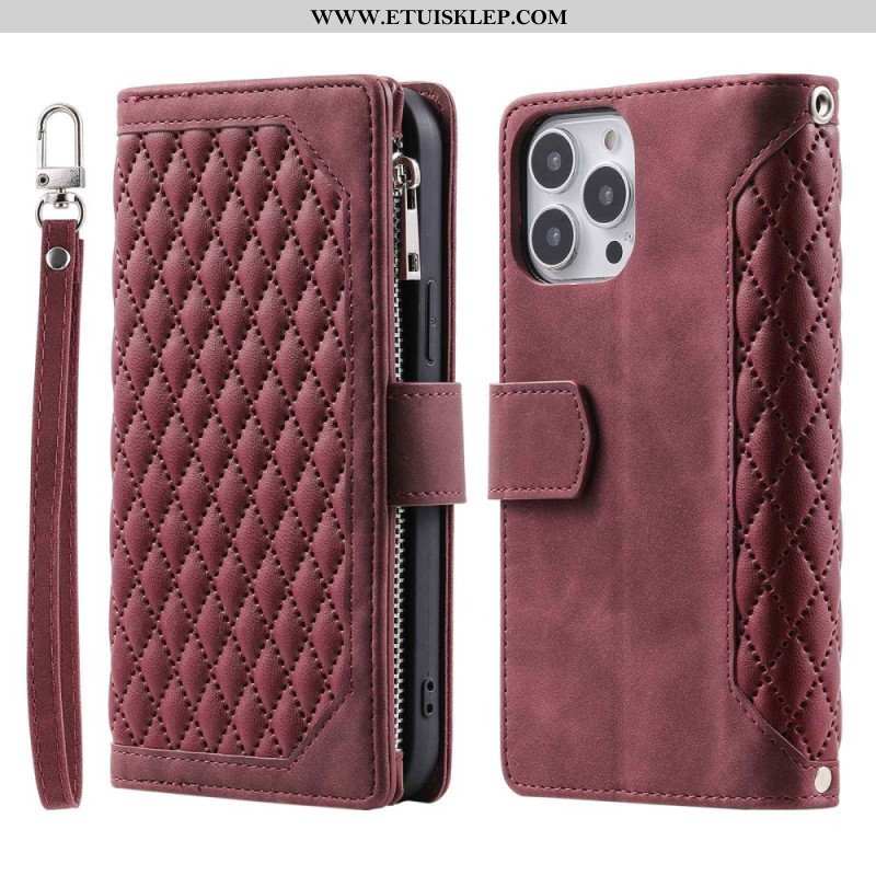 Etui Folio do iPhone 14 Plus Pikowany Styl